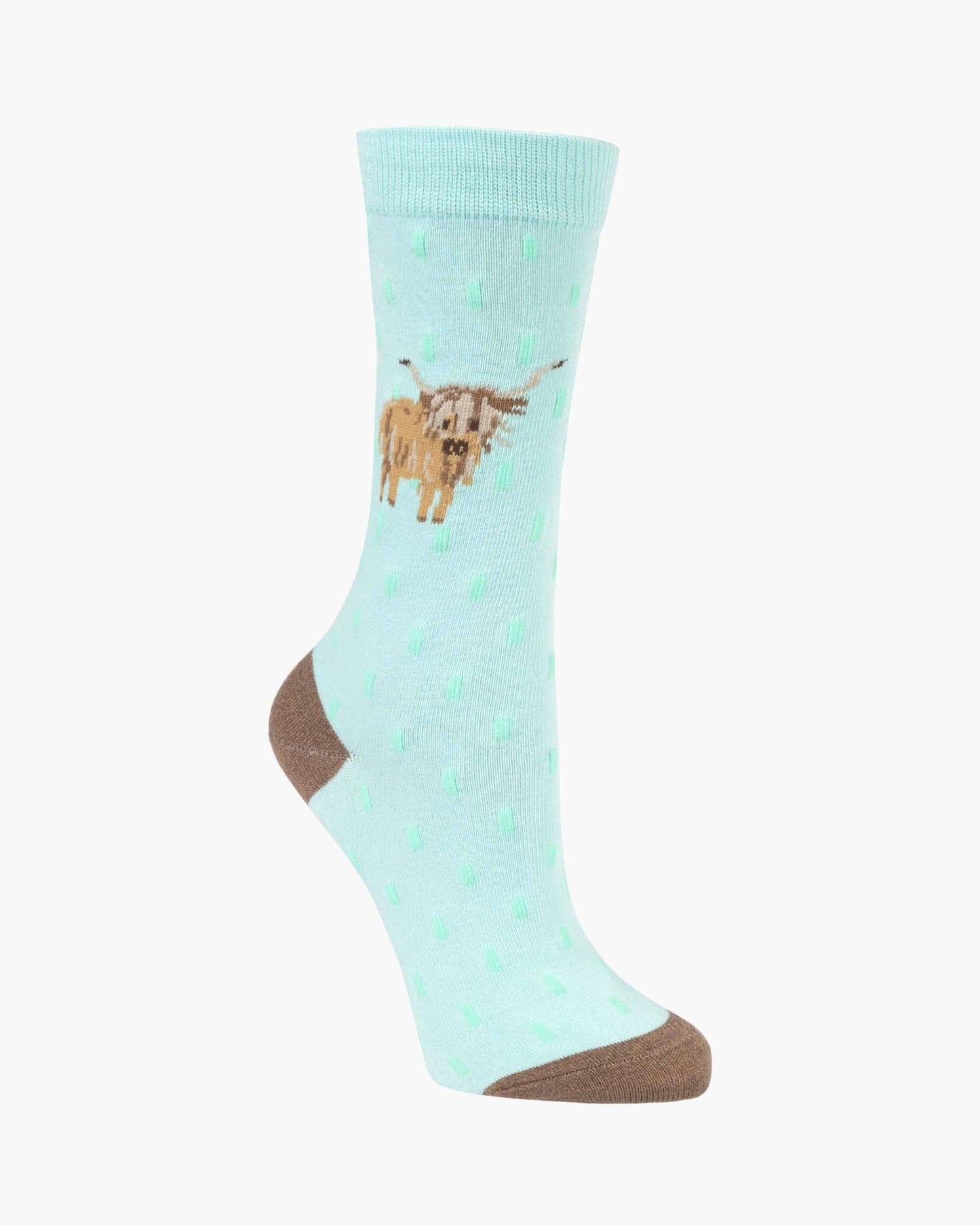 Bamboozld - Womens Lady Moo Cow Bamboo Sock - Mint