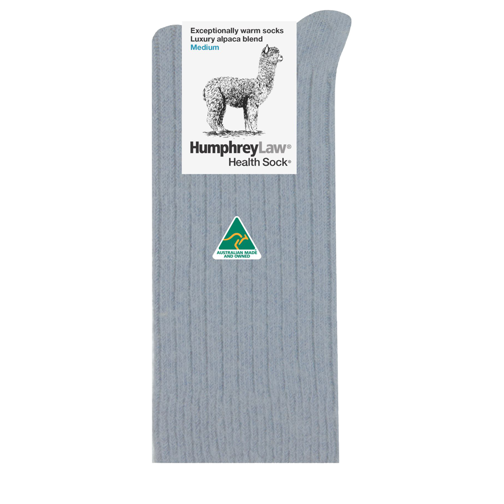 Humphrey Law - Alpaca Health Sock - Silver Grey