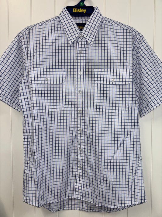 Bisley - Casual Short Sleeve Shirt - Blue/White Check