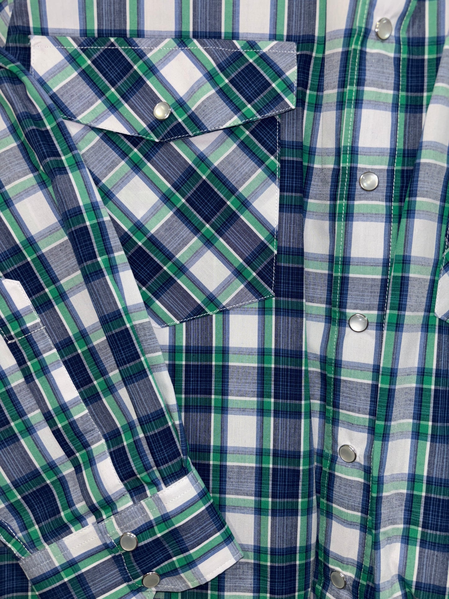 Bisley - Casual Western Long Sleeve Shirt - Green Check