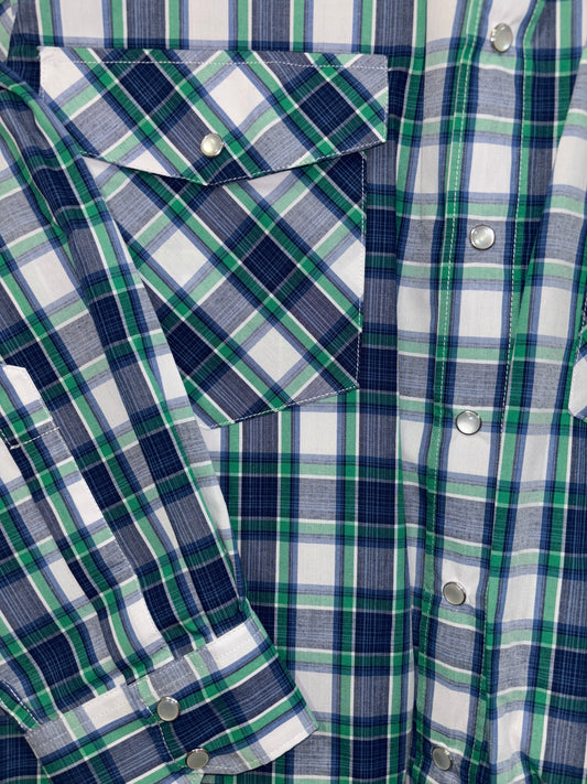 Bisley - Casual Western Long Sleeve Shirt - Green Check