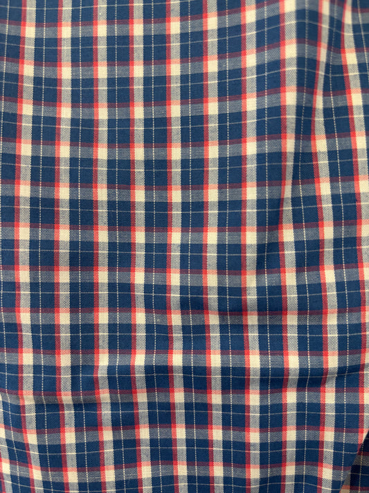 Bisley - Casual Long Sleeve Shirt - Small Cobalt/White/Red Check