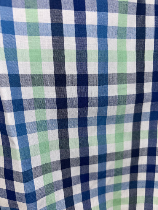 Bisley - Casual Short Sleeve Shirt - Green/Navy/Blue Check