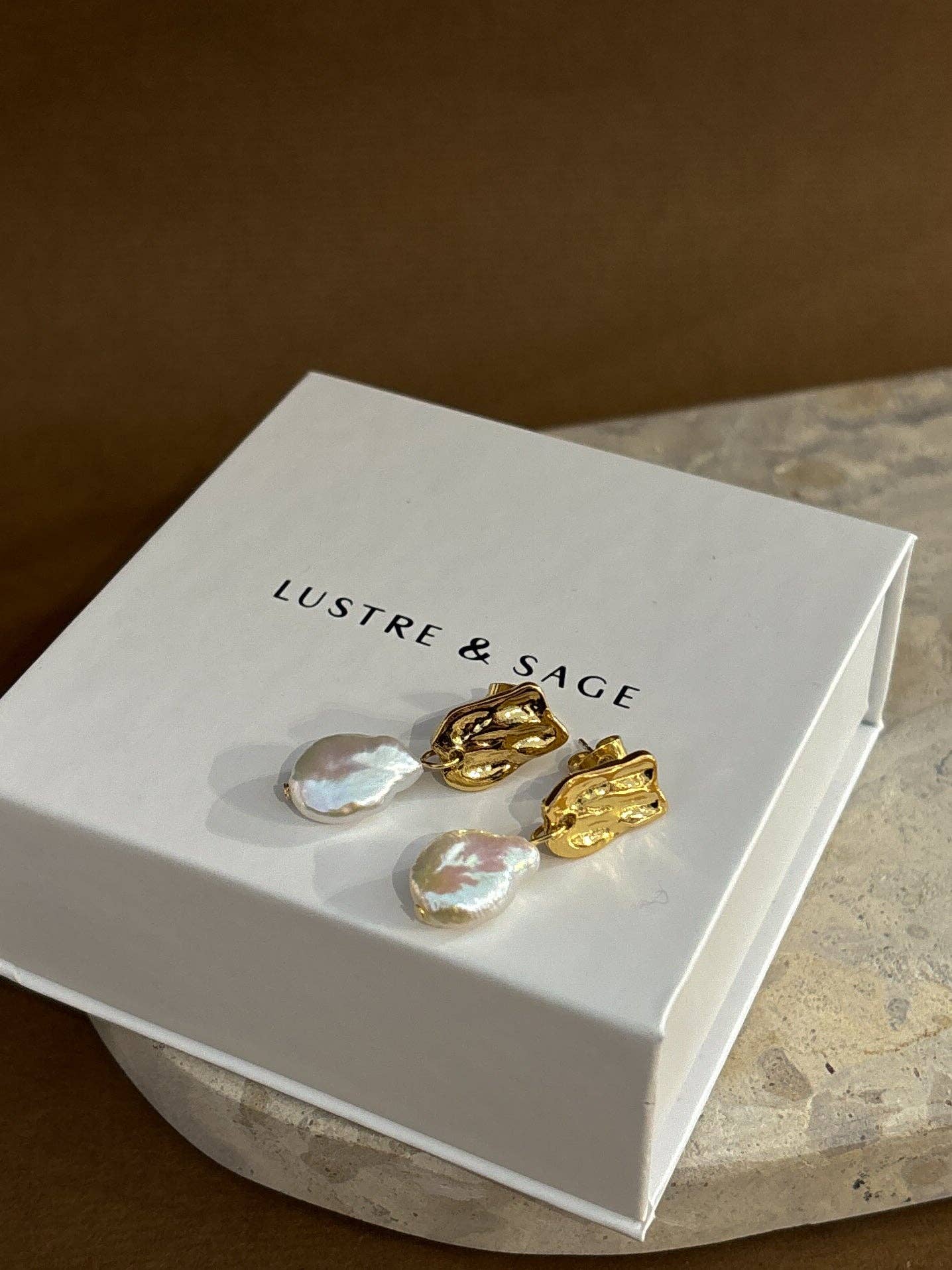 Angels Whisper Accessories - Messina Pearl 18K Gold Plated Earrings