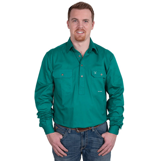 Just Country - Men's - Cameron - 1/2 Button - Dark Green