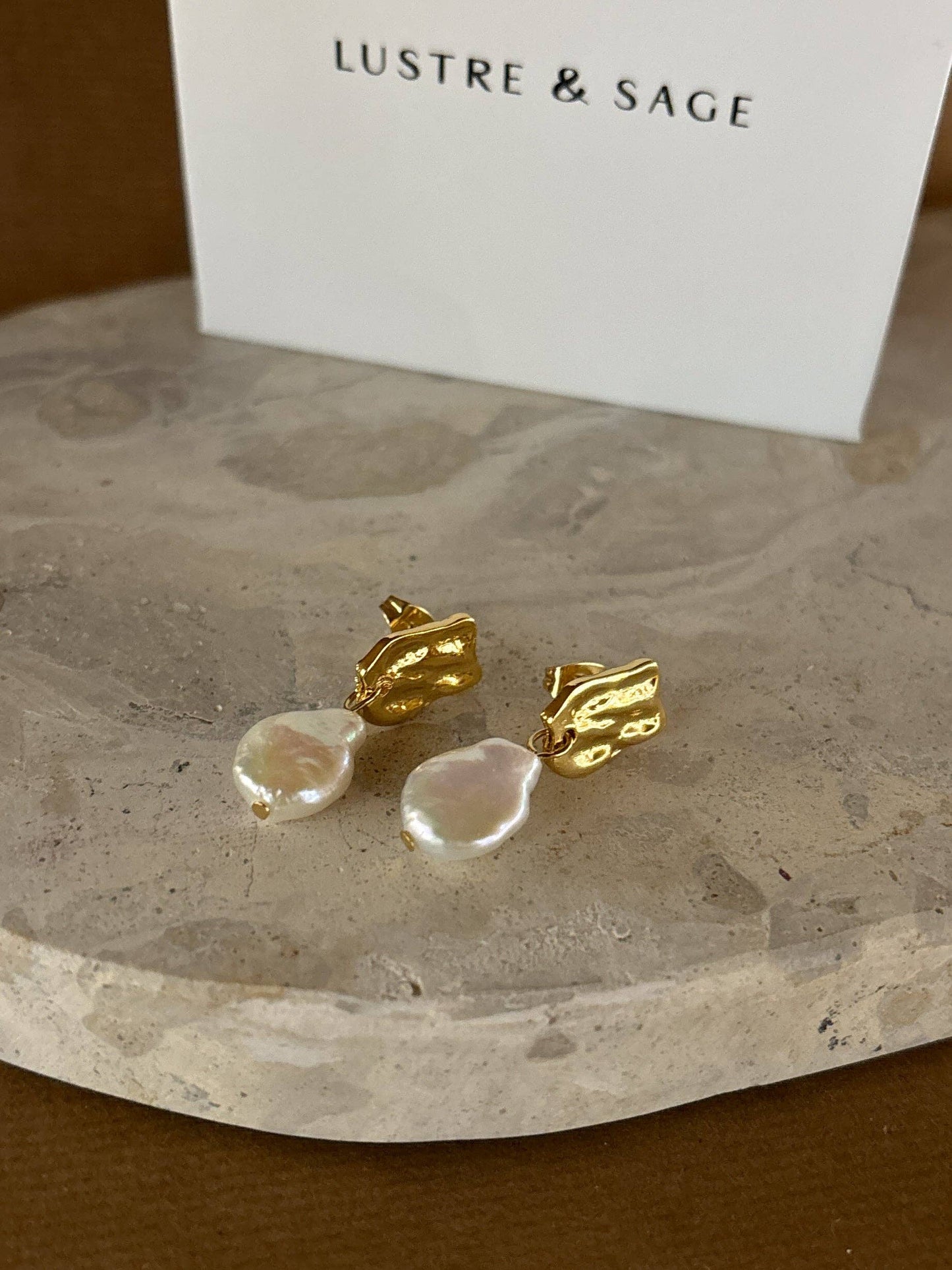 Angels Whisper Accessories - Messina Pearl 18K Gold Plated Earrings