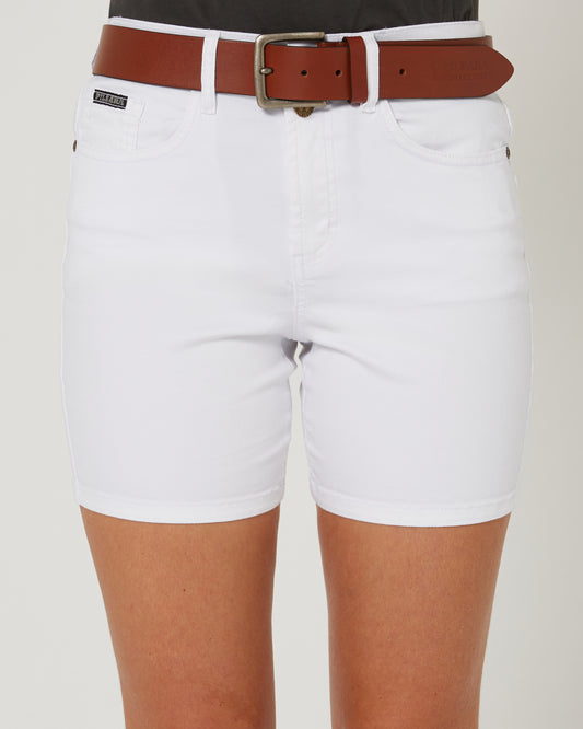 Pilbara - Womens Cotton Stretch Shorts - White