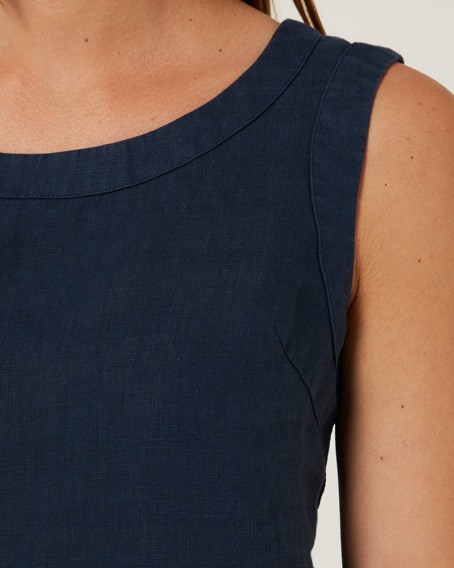 Pilbara - Women's Gabriella Linen Singlet - Navy