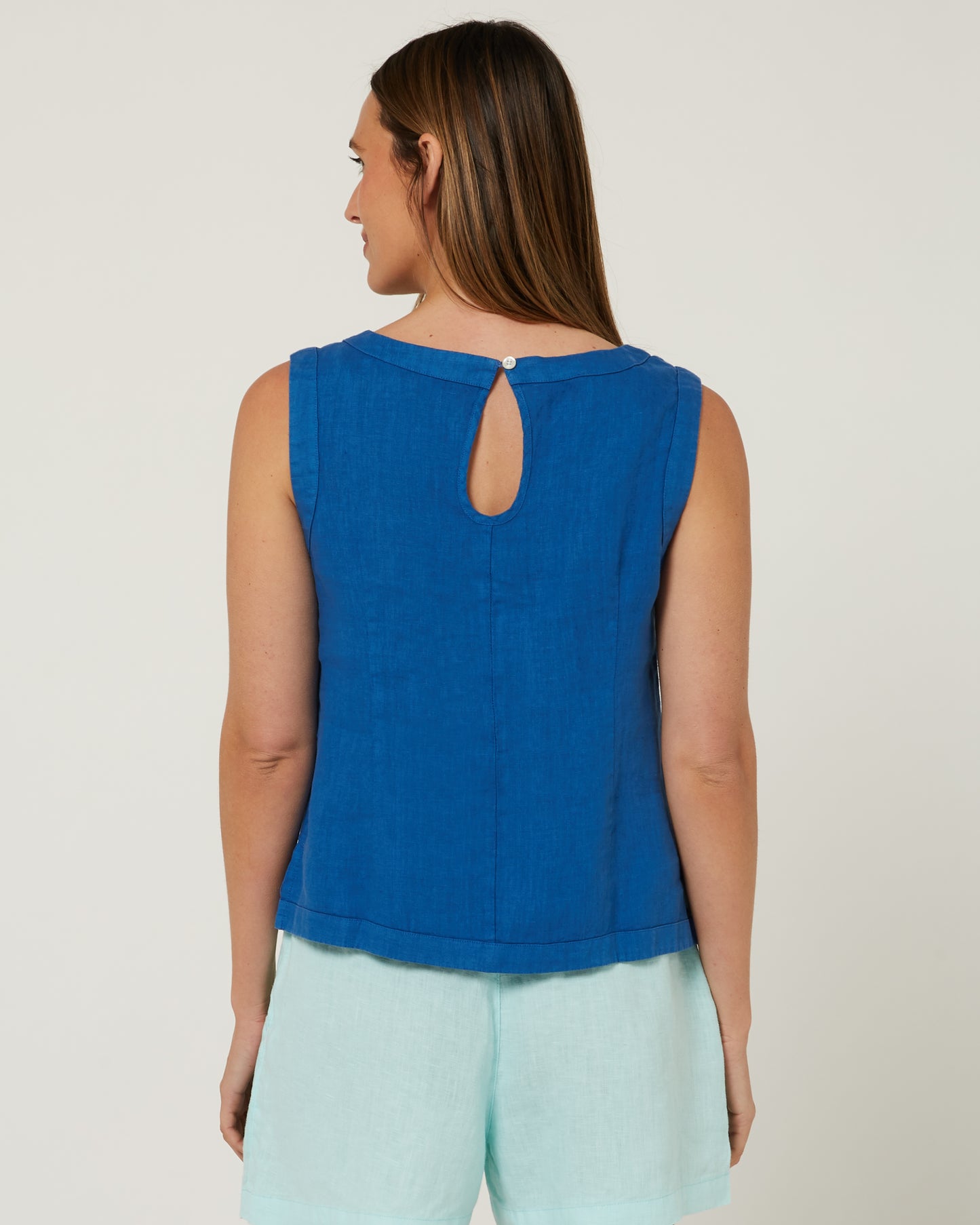 Pilbara - Women's Gabriella Linen Singlet - Deep Blue