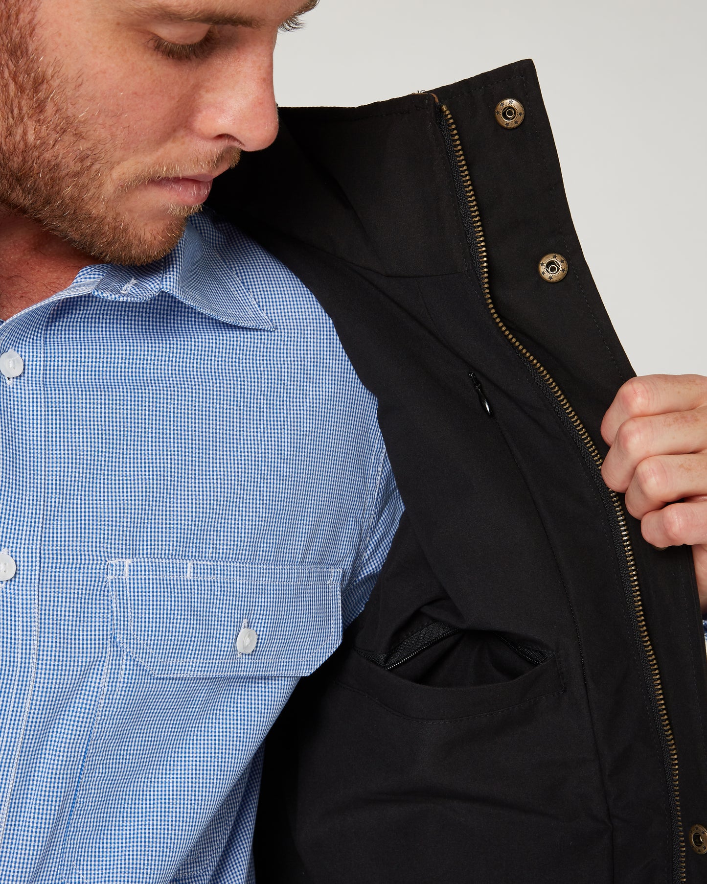 Pilbara - Mens Two-Tone Vest-  Black/Whisky