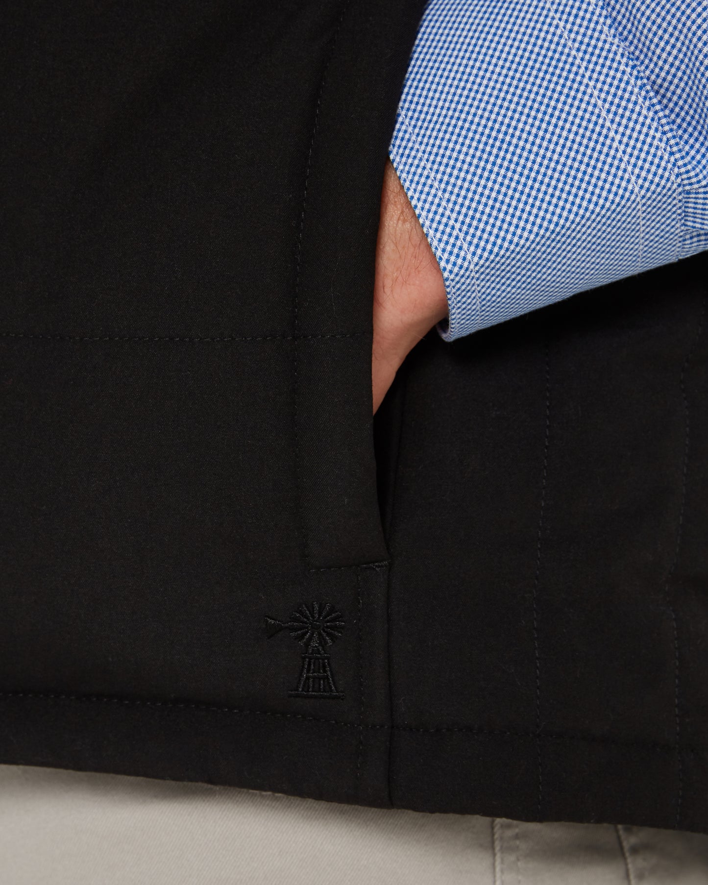 Pilbara - Mens Two-Tone Vest-  Black/Whisky