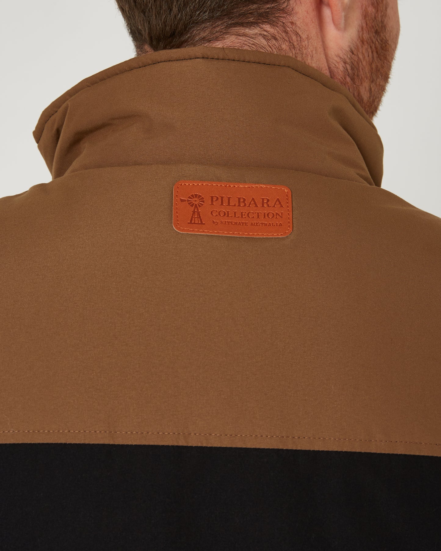 Pilbara - Mens Two-Tone Vest-  Black/Whisky