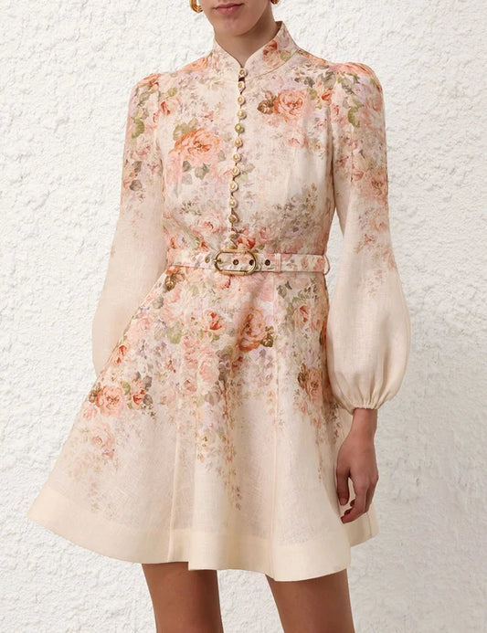 HIRE DRESS - ZIMMERMANN - IllUSTRATION BUTTONED MINI