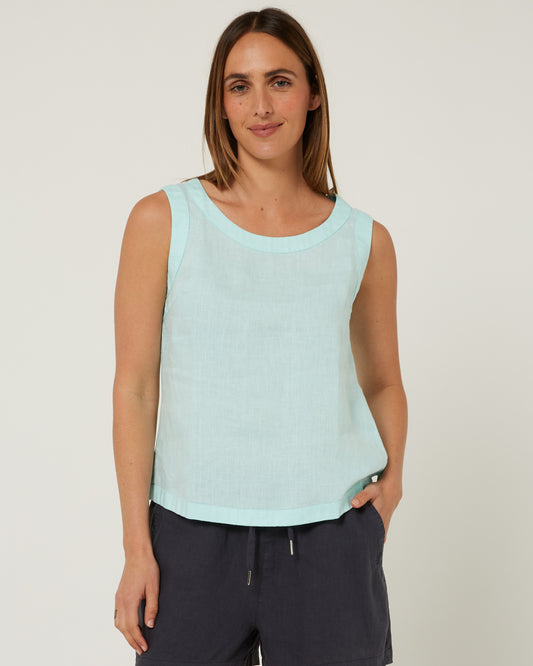 Pilbara - Women's Gabriella Linen Singlet - Limpet Shell