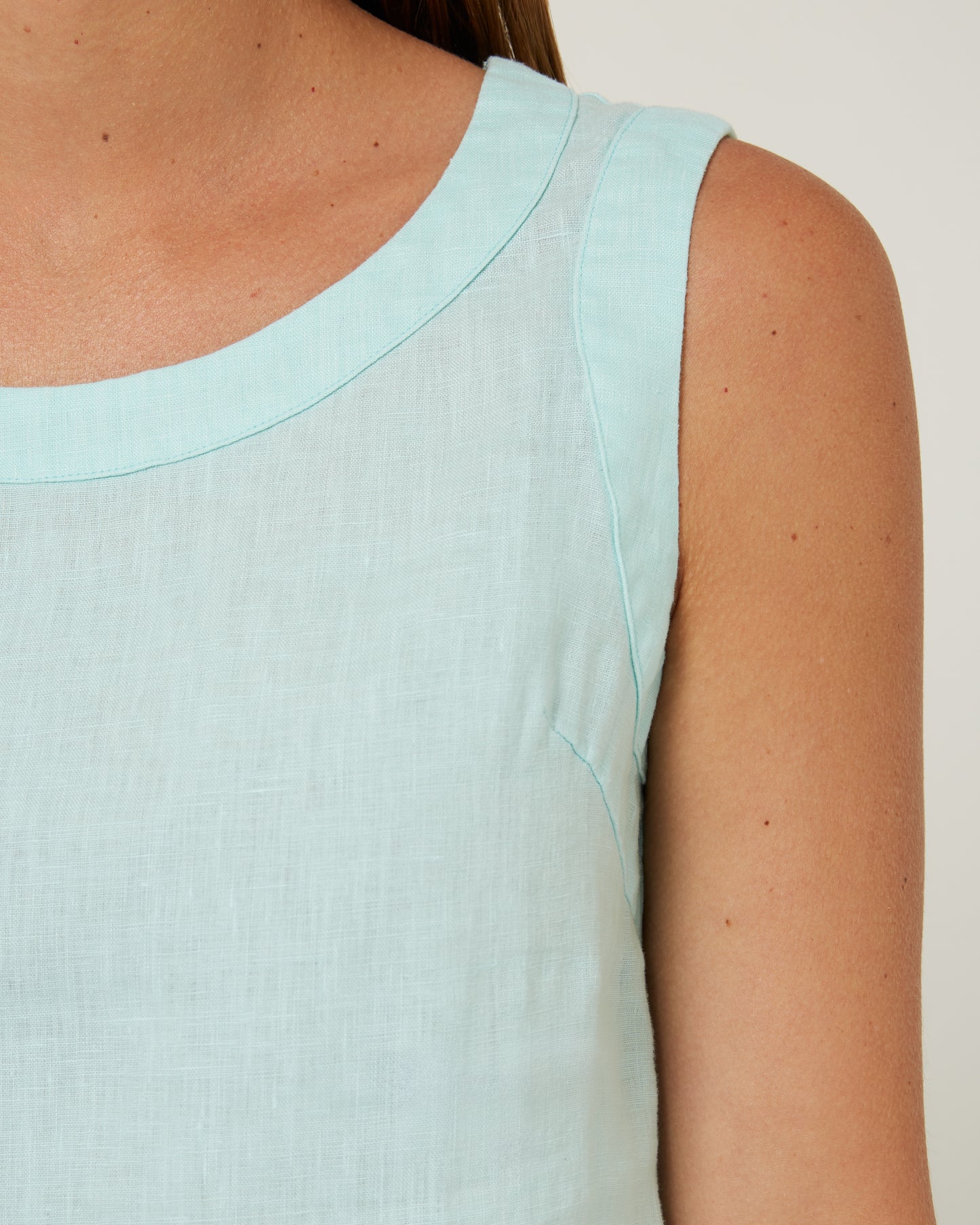 Pilbara - Women's Gabriella Linen Singlet - Limpet Shell