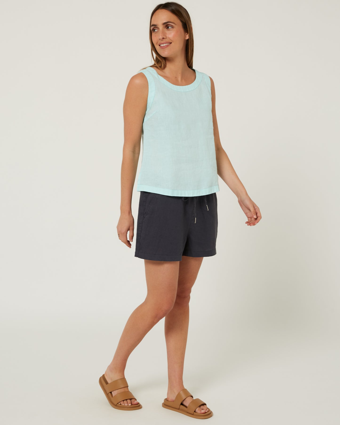 Pilbara - Women's Gabriella Linen Singlet - Limpet Shell