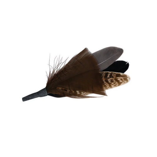 AOM- Genuine Feather Lapel Pin - Woodpecker - One Size