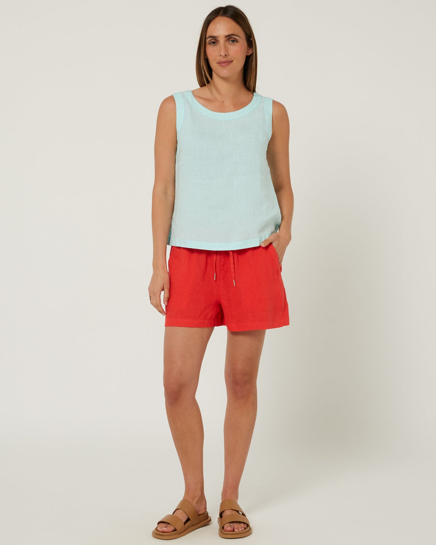 Pilbara - Women's Gabriella Linen Singlet - Limpet Shell