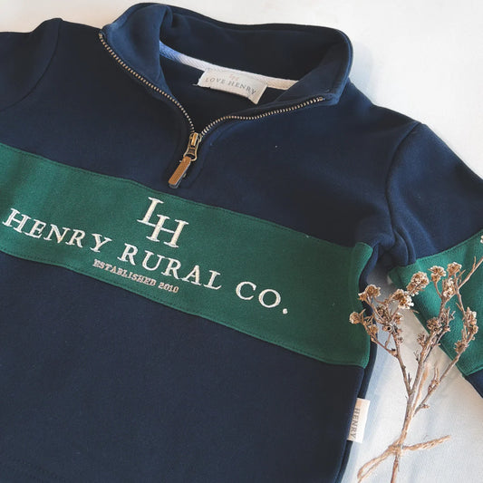 Love Henry - Boys Rural Co Sweater - Navy/Green