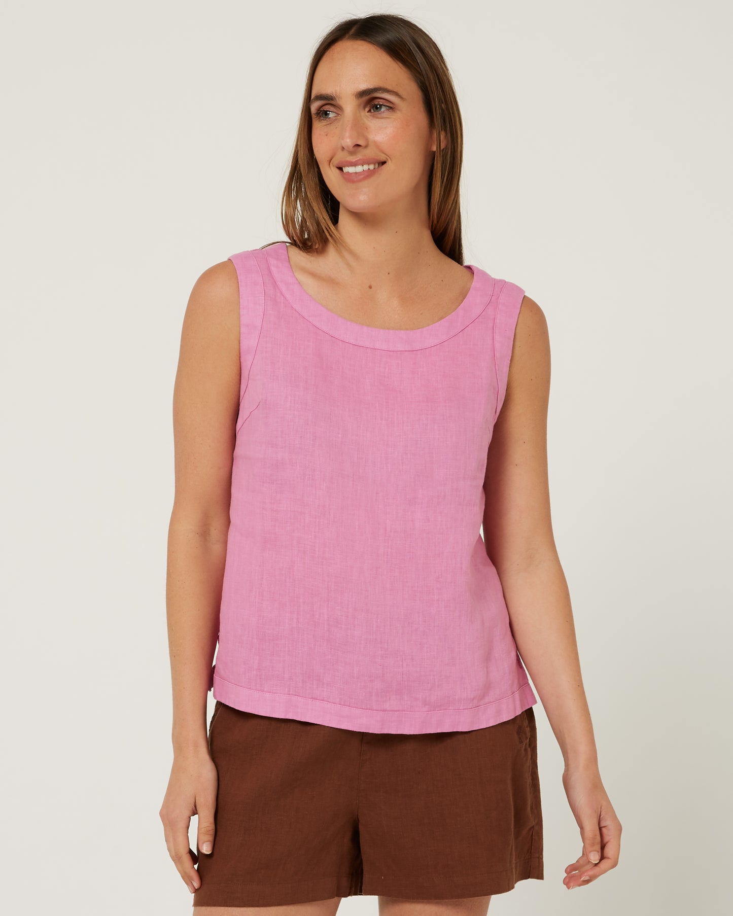 Pilbara - Women's Gabriella Linen Singlet - Crocus