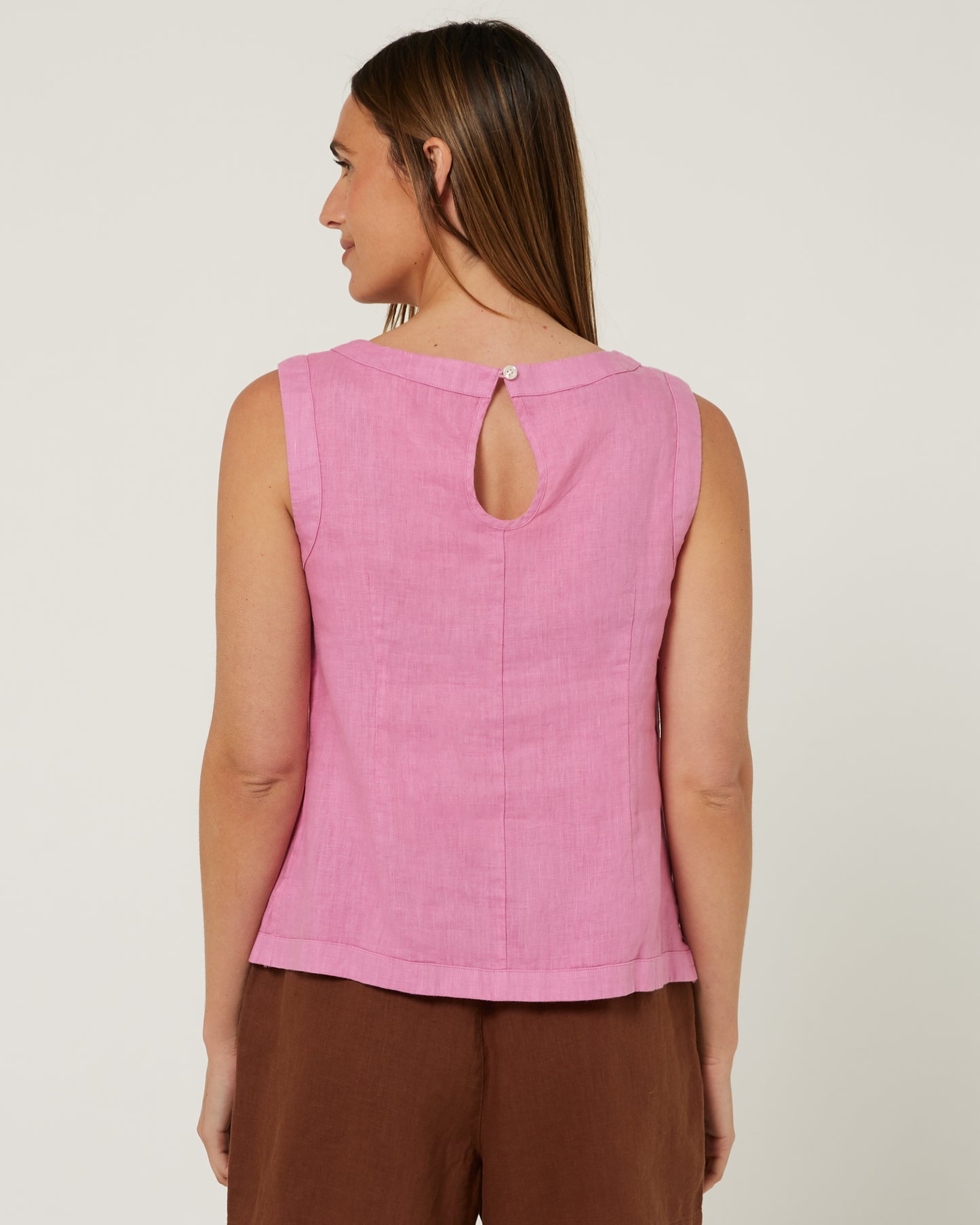 Pilbara - Women's Gabriella Linen Singlet - Crocus