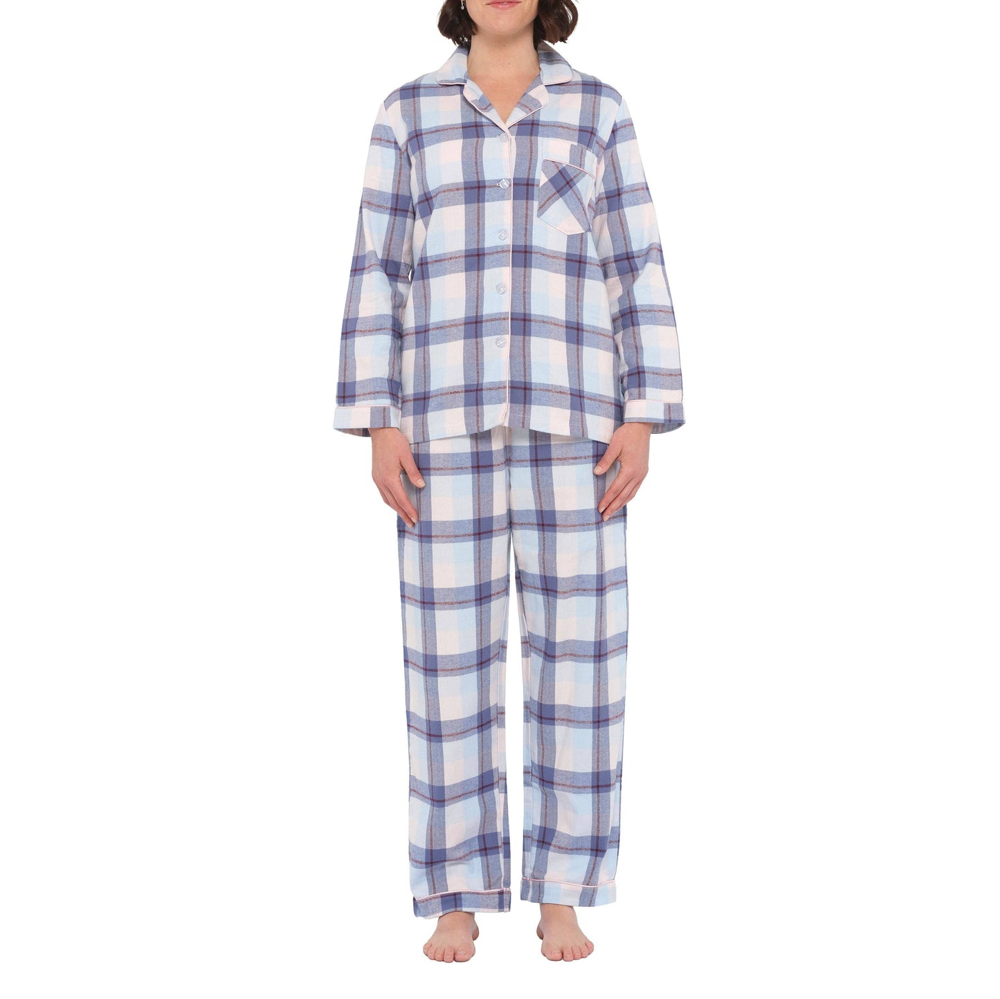 Magnolia Lounge - Flannelette Cotton Pyjama Set - Blue Horizon