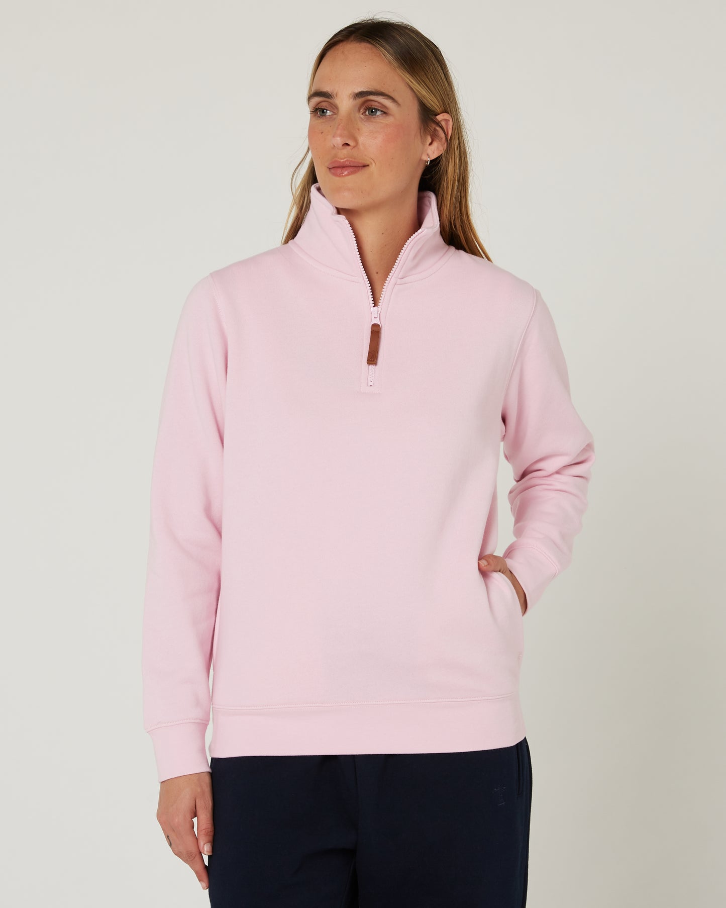 Pilbara - Womens Zipper C/F Fleece Pullover - Pirouette