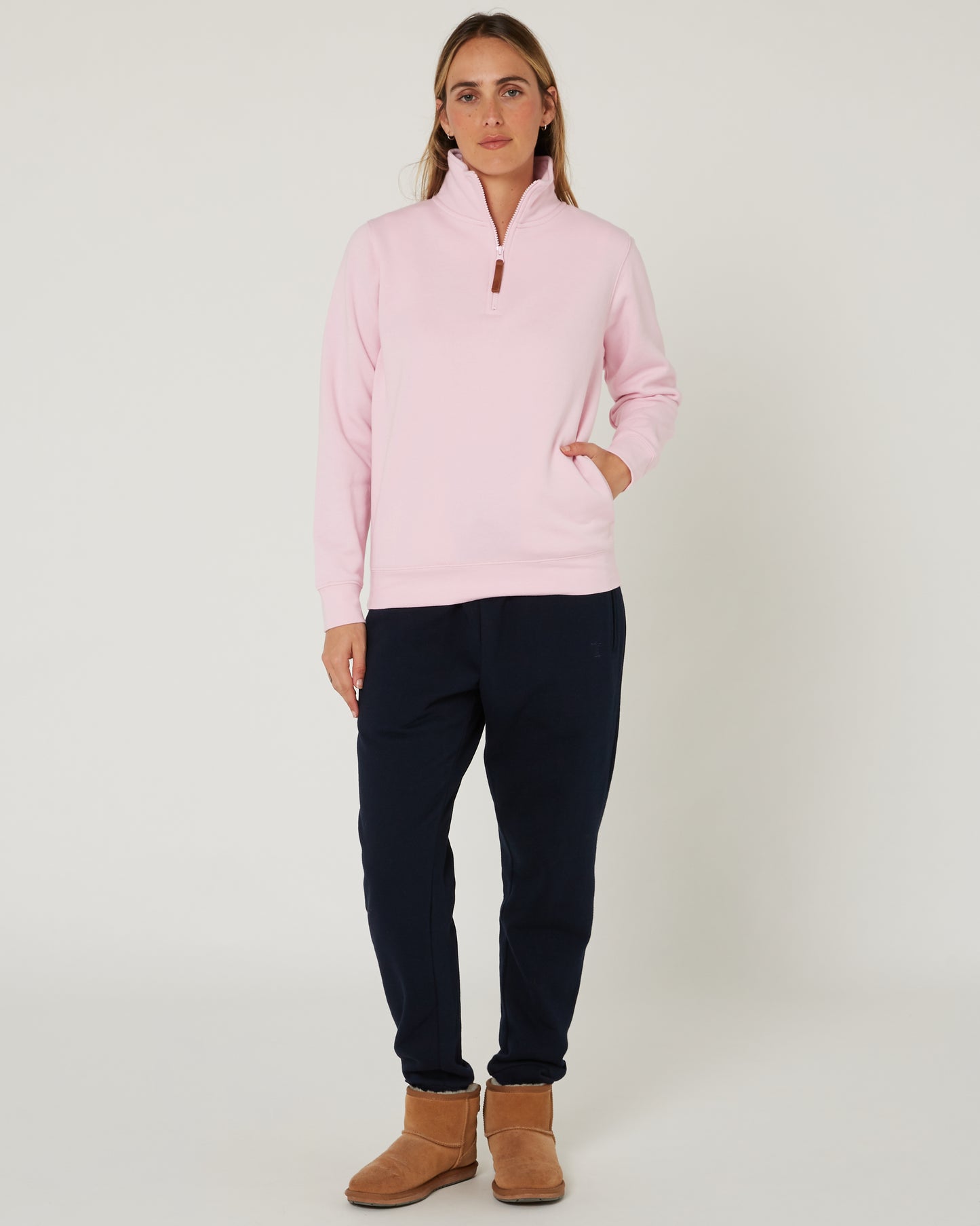 Pilbara - Womens Zipper C/F Fleece Pullover - Pirouette
