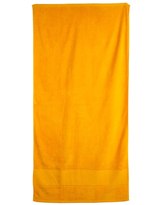 Winning Spirit - Terry Velour Beach Towel - Yellow