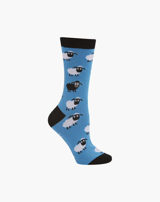 Bamboozld - Womens Blue Sheep Bamboo Sock - Blue