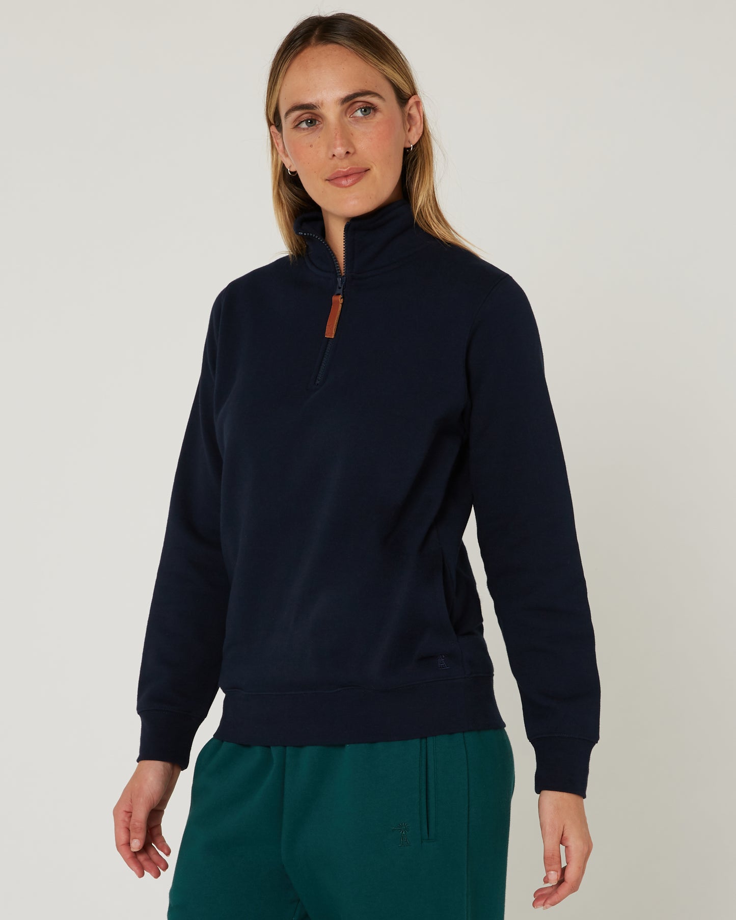 Pilbara - Womens Zipper C/F Fleece Pullover - French Navy