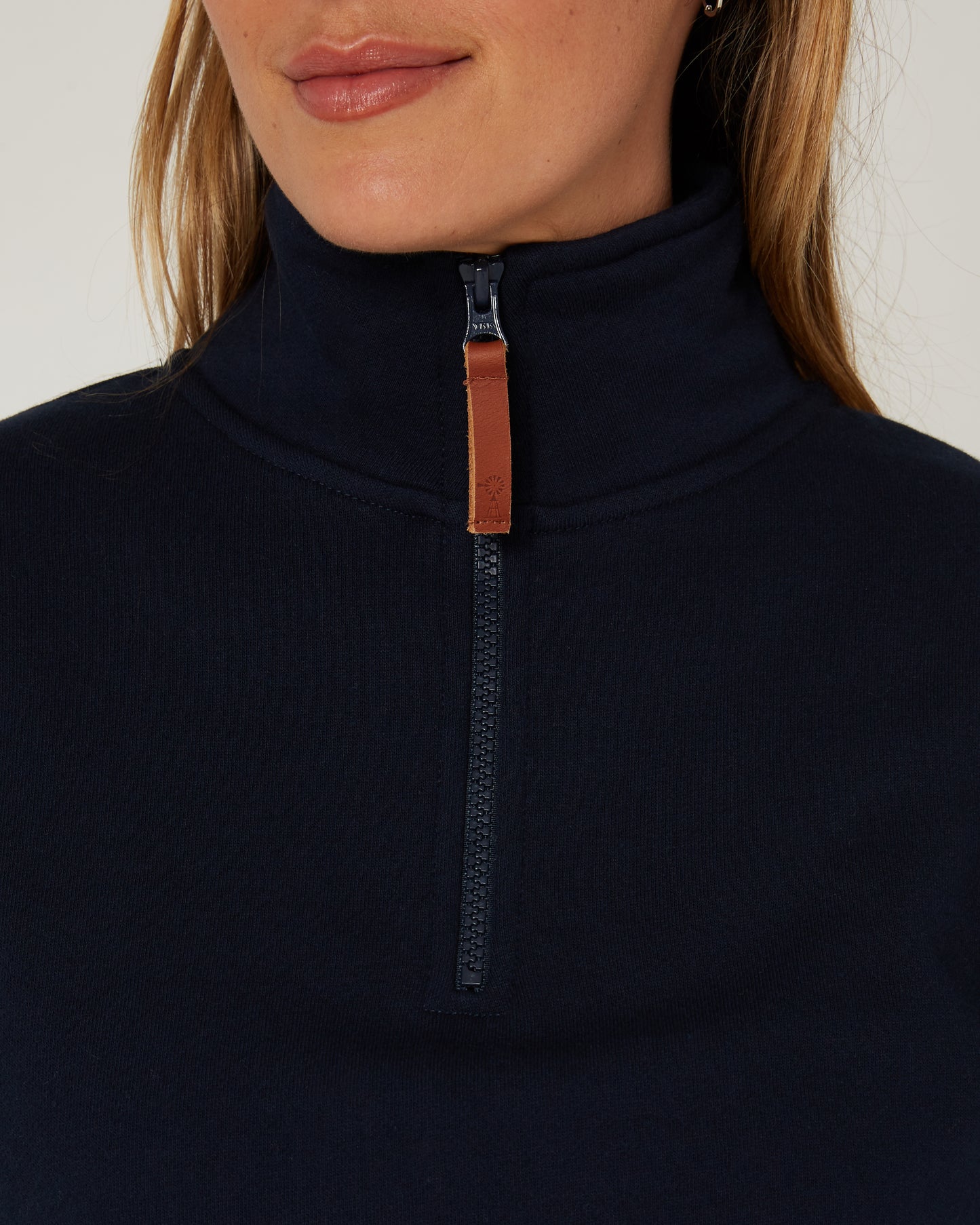 Pilbara - Womens Zipper C/F Fleece Pullover - French Navy