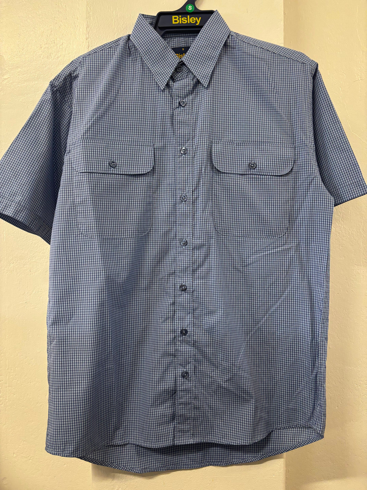 Bisley - Casual Short Sleeve Shirt - Mini Blue Multi Check