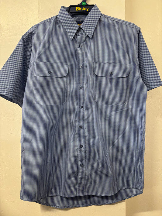 Bisley - Casual Short Sleeve Shirt - Mini Blue Multi Check