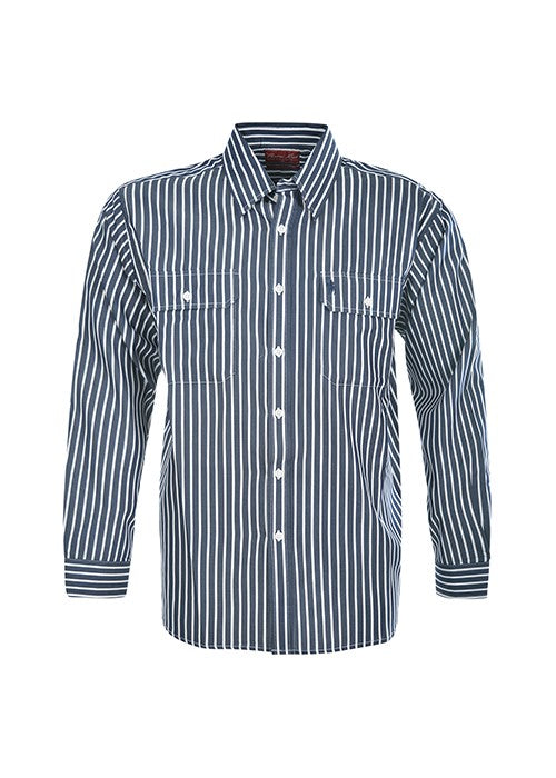 Thomas Cook - Men's Winton Stripe 2 Pocket Long Sleeve Shirt - Dark Navy