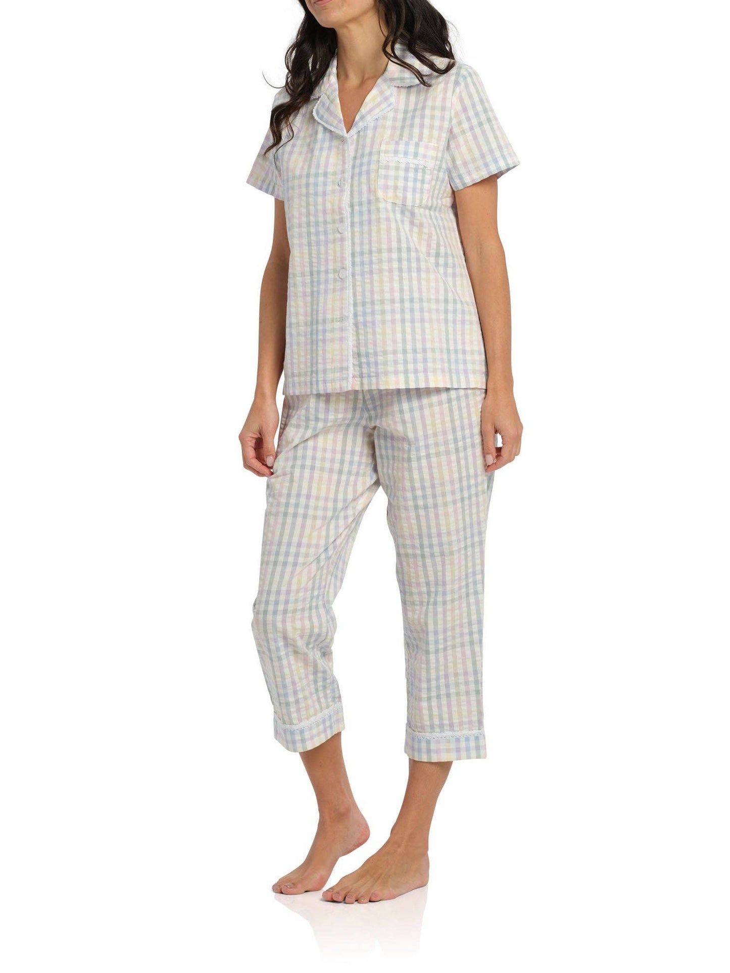 Magnolia Lounge - Summer Picnic Pyjama Set with 7/8 Pant