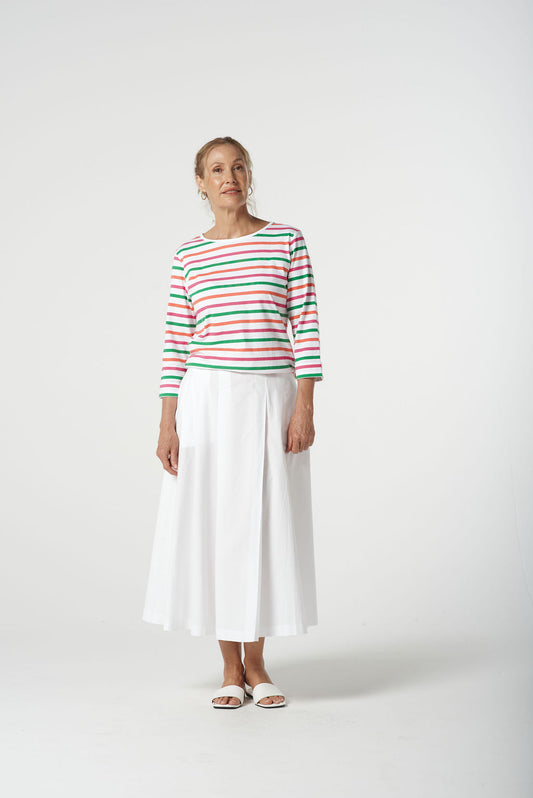 Goondiwindi Cotton - Multi Stripe Tee - Kelly Green