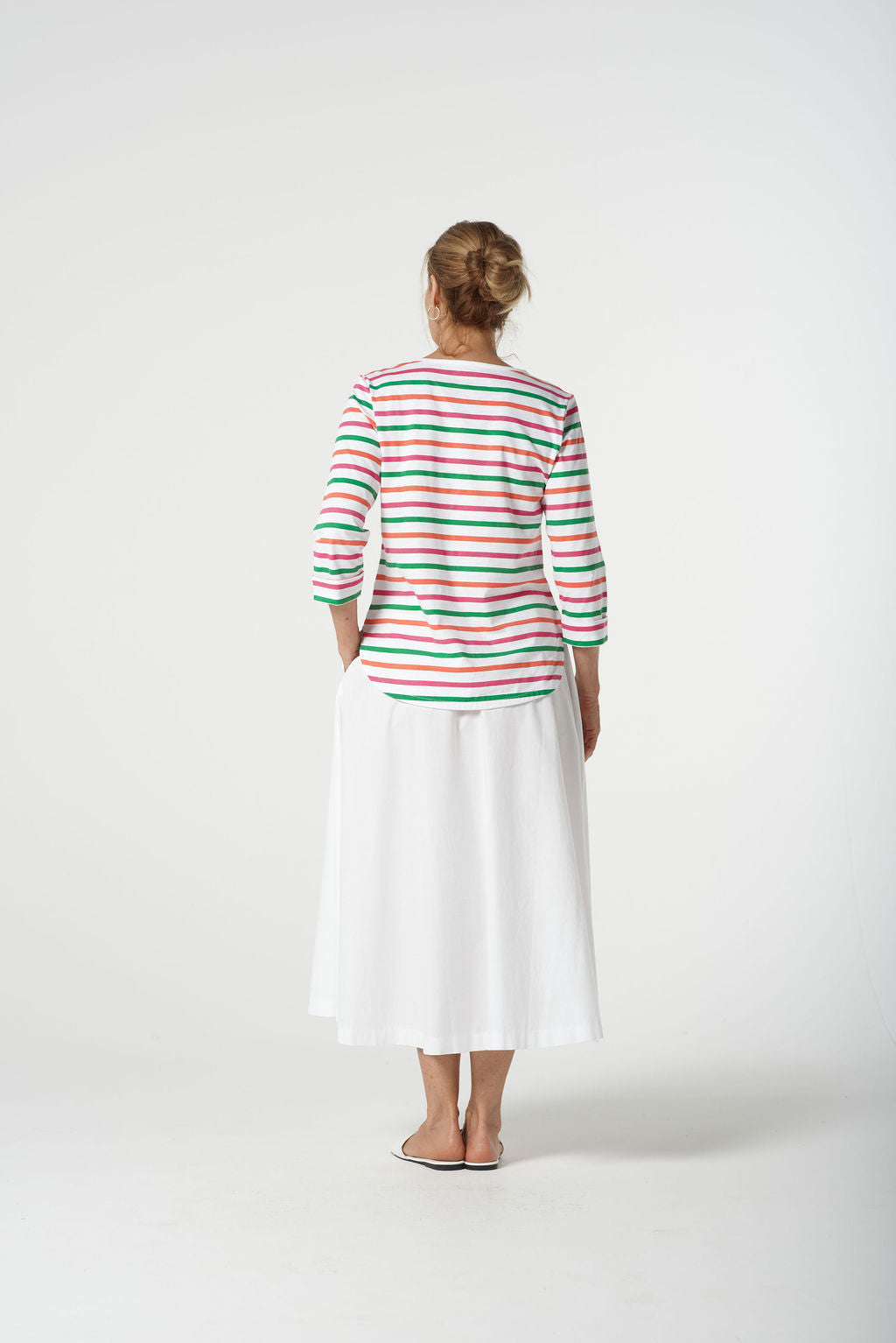 Goondiwindi Cotton - Multi Stripe Tee - Kelly Green
