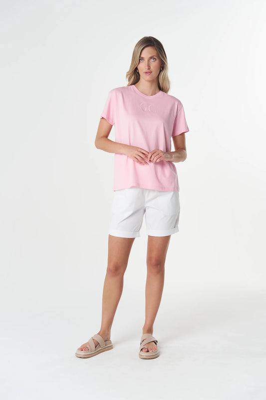 Goondiwindi Cotton - GC logo Embroidered Tee - Fairytail Pink