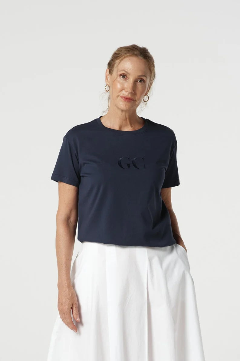 Goondiwindi Cotton - GC logo Embroidered Tee - Navy