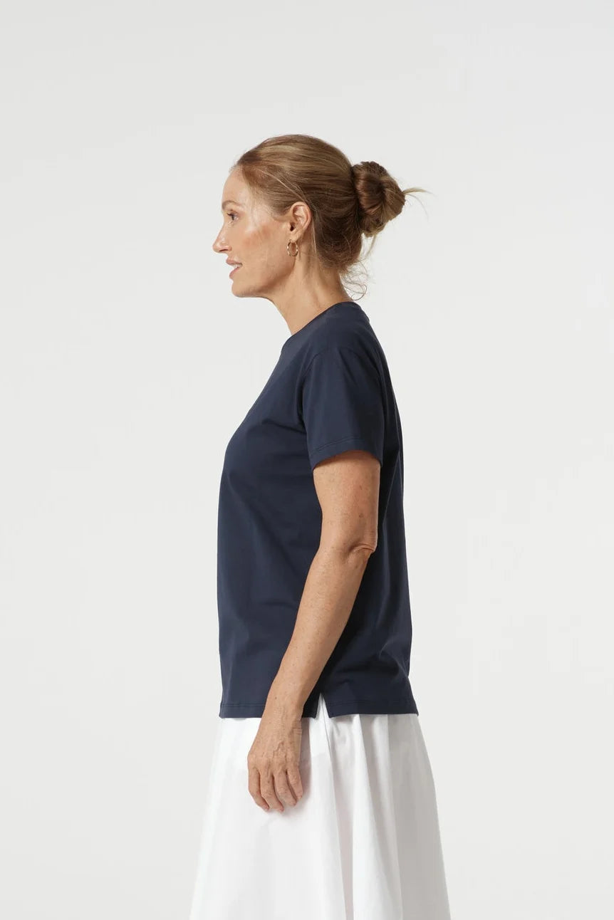 Goondiwindi Cotton - GC logo Embroidered Tee - Navy
