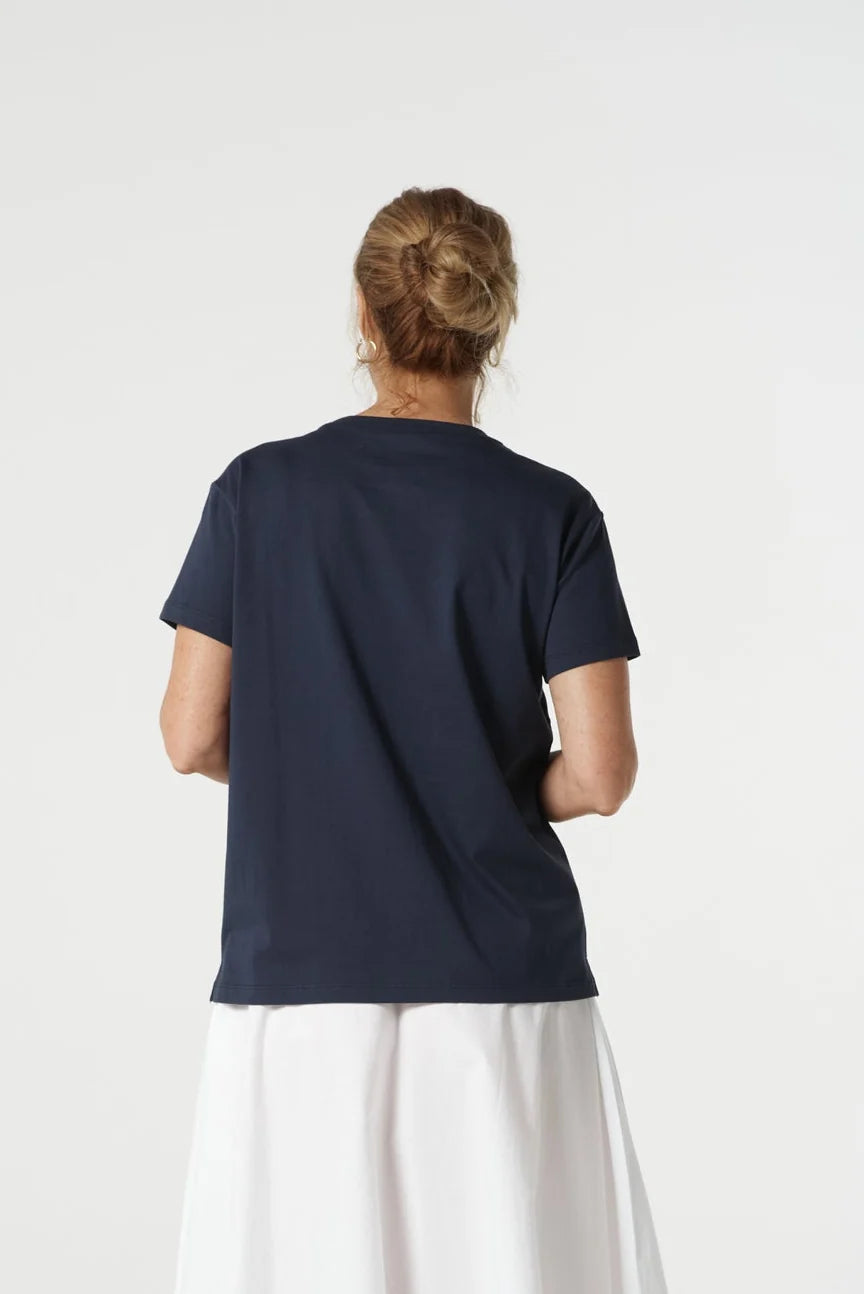 Goondiwindi Cotton - GC logo Embroidered Tee - Navy