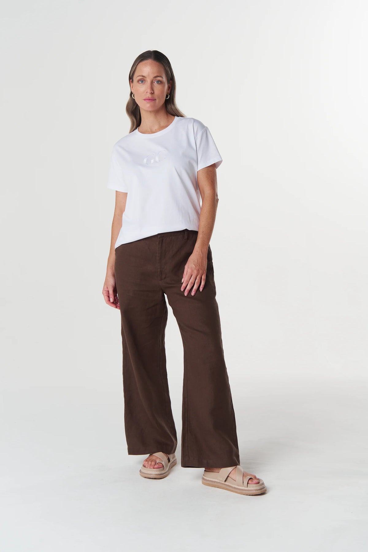 Goondiwindi Cotton - GC logo Embroidered Tee - White