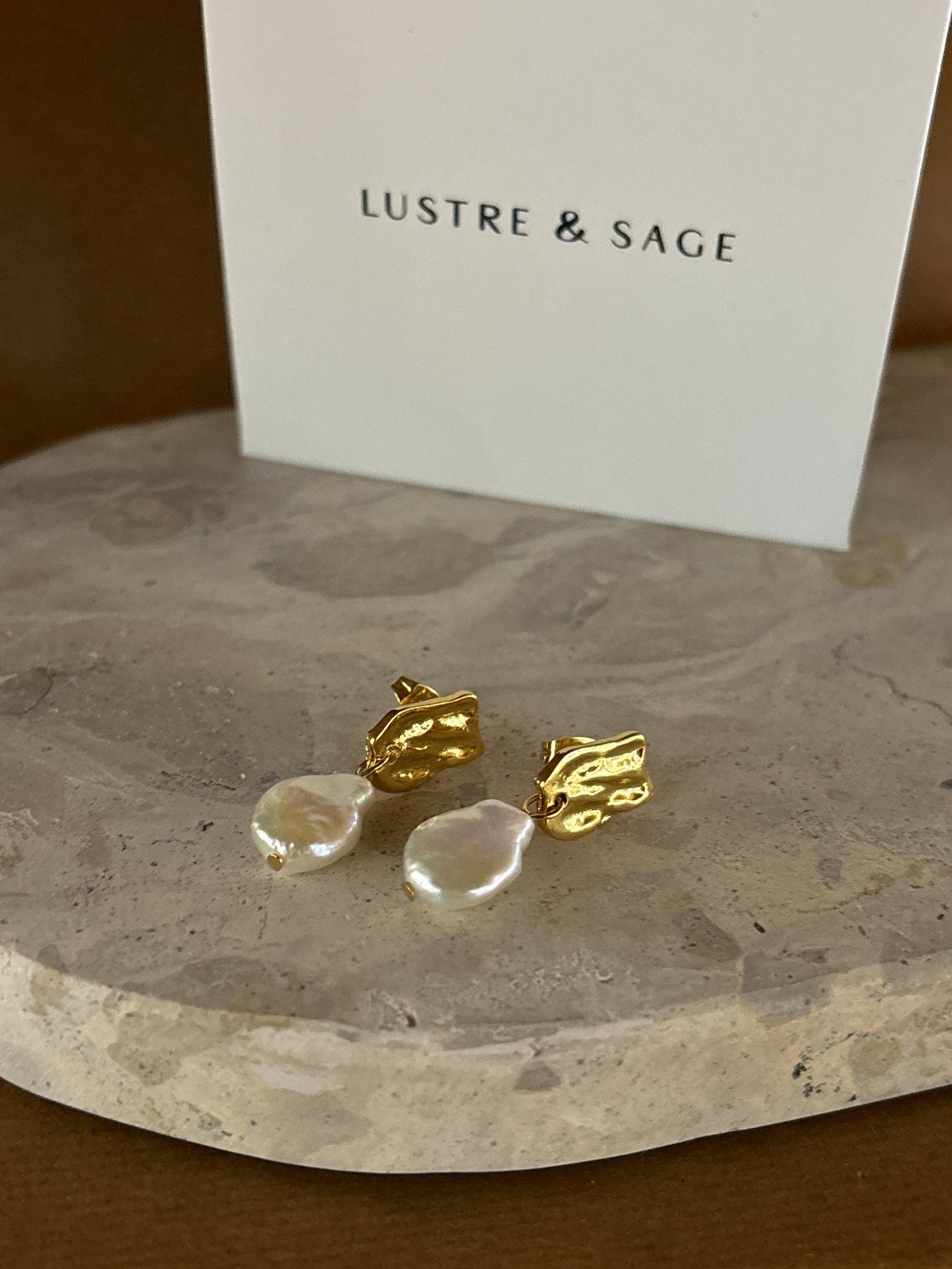 Angels Whisper Accessories - Messina Pearl 18K Gold Plated Earrings