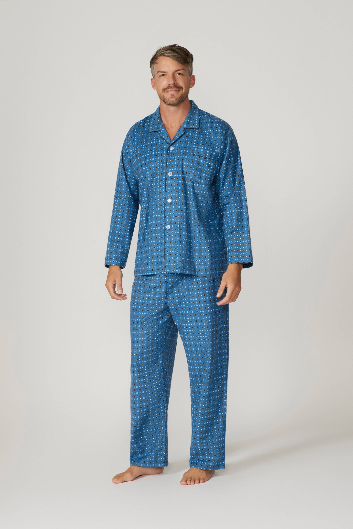 Contare - Men’s Flannelette Long Sleeve Pyjama Set - Graphic