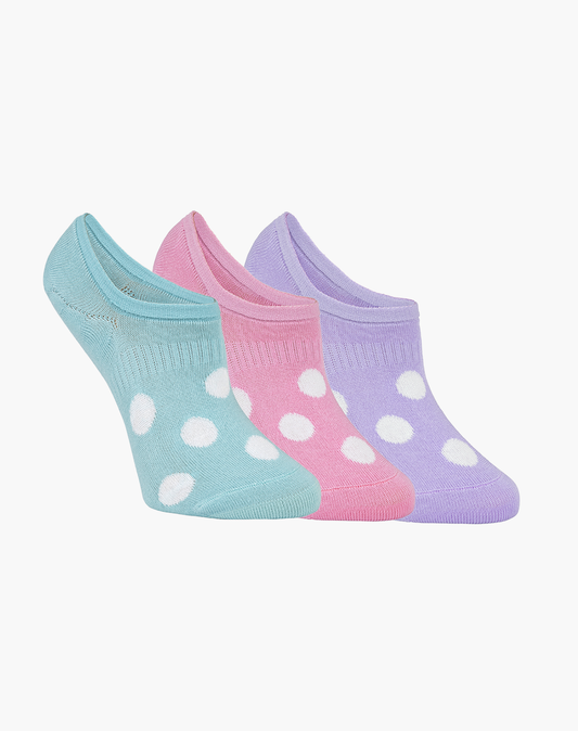 Bamboozld - Womens Spots 3 Pack Secret Socks - Multi