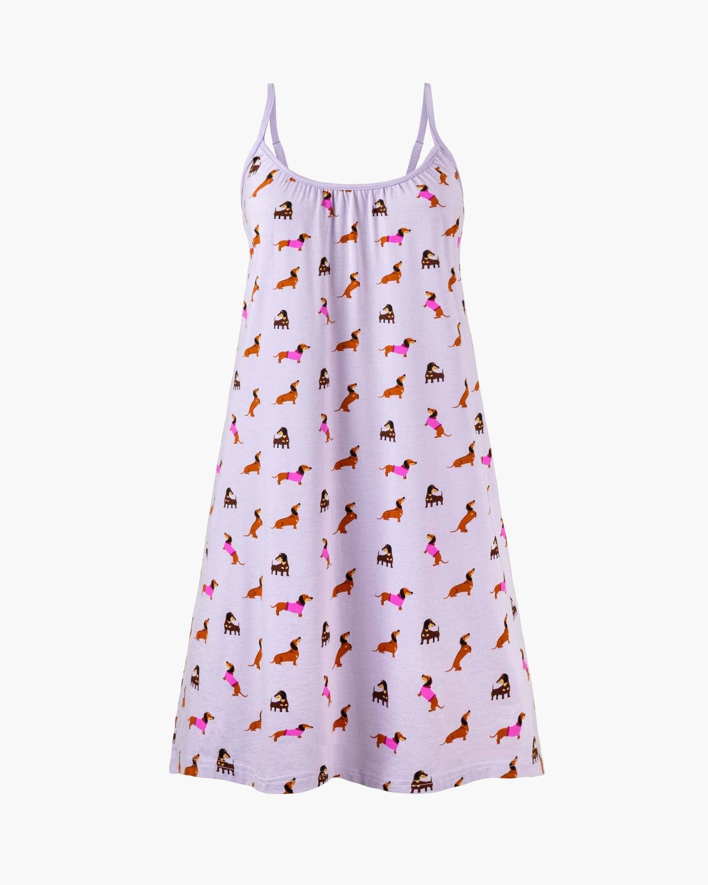 Bamboozld - Womens Dachshund Dreaming Bamboo Jersey Nightie - Lilac