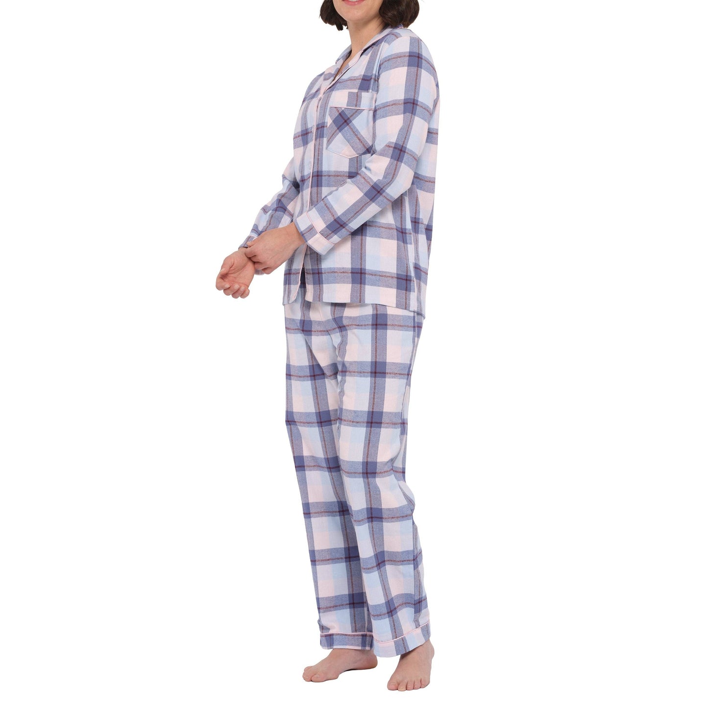 Magnolia Lounge - Flannelette Cotton Pyjama Set - Blue Horizon