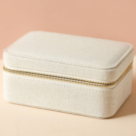 Lisa Angel - Jewellery Case - Natural Linen