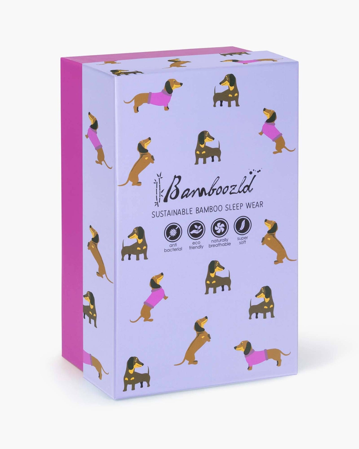 Bamboozld - Womens Dachshund Dreaming Night Tee & Sock Gift Set - Lilac